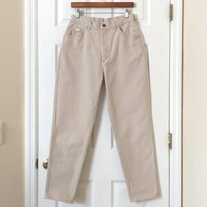 Lee 80's Vintage Union Made Classic High Waisted Tapered Leg Mom Jeans Beige 12